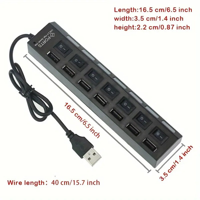 Concentrador USB de 7 puertos PC-LINK